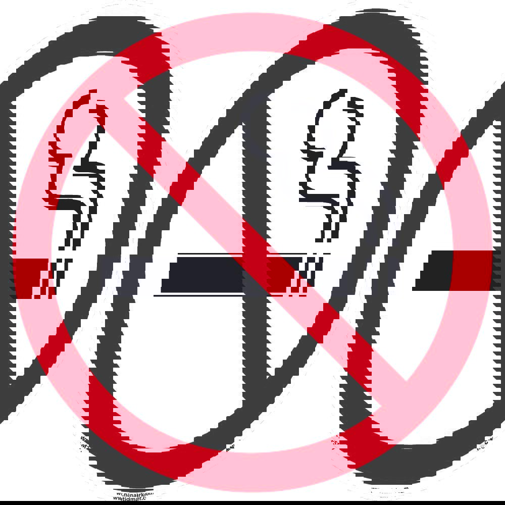 Security & Admittance Adhesive Backed Floor Sign: Round, ''No Smoking Symbol''