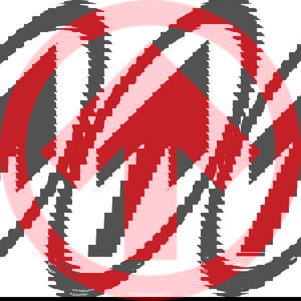 COVID-19 Adhesive Backed Floor Sign: Circle & Oval, Vinyl, ''Arrow Graphic''