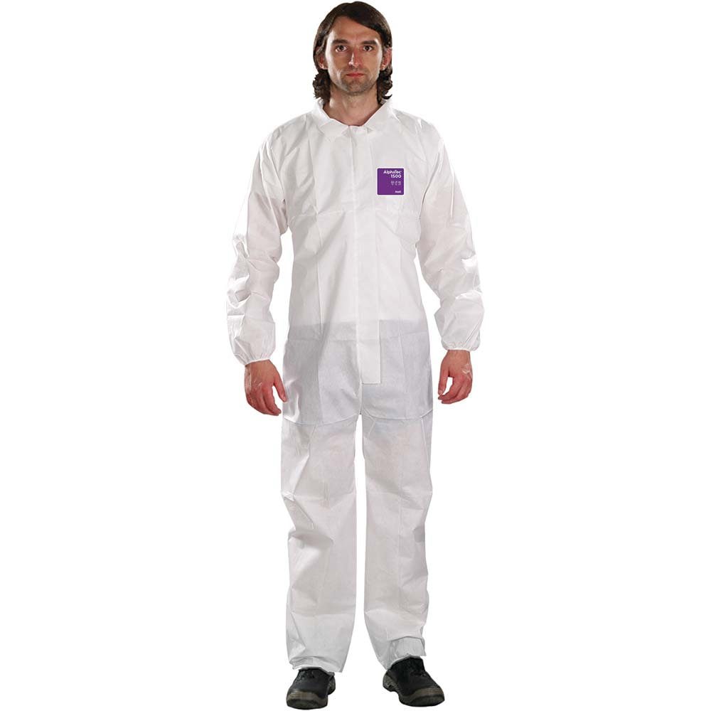 Series 68-1500 Disposable Coveralls: Size 4X-Large, 1.47 oz, SMS, Zipper Closure