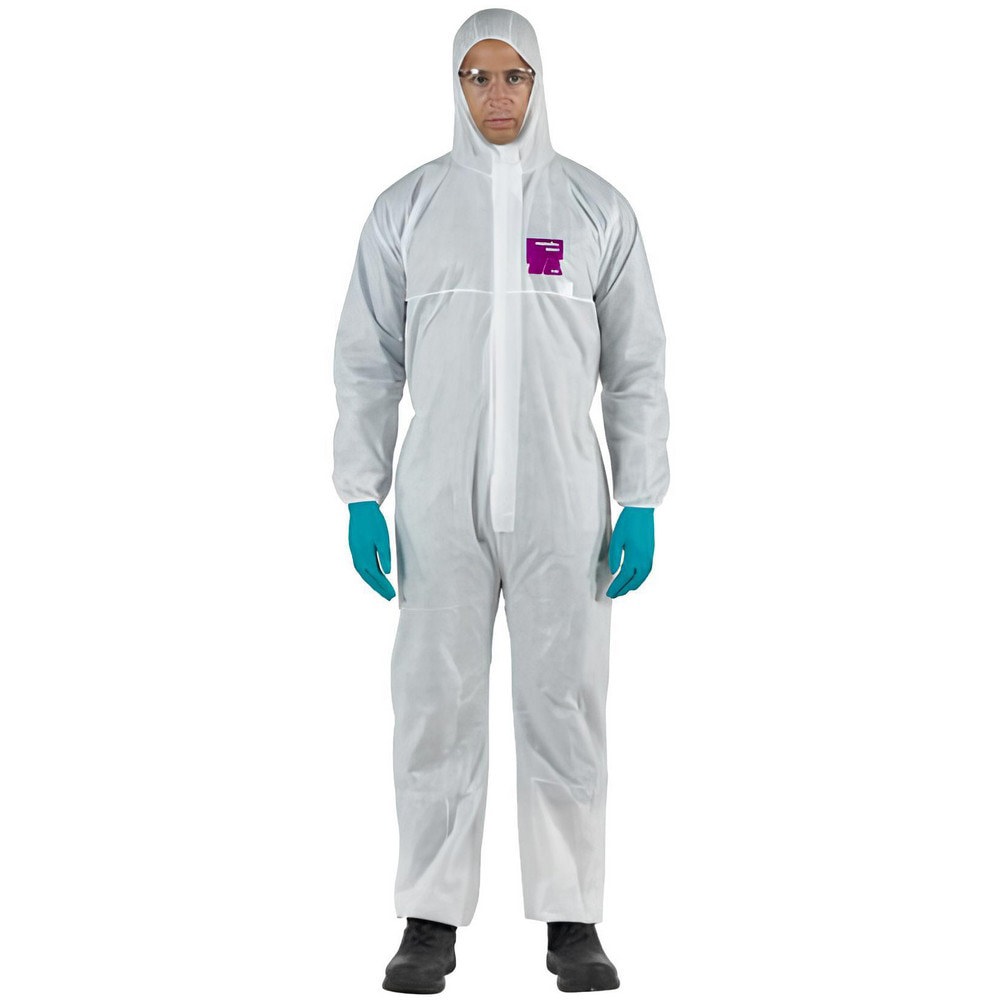 Series 68-1500 Disposable Coveralls: Size 4X-Large, 1.47 oz, SMS, Zipper Closure