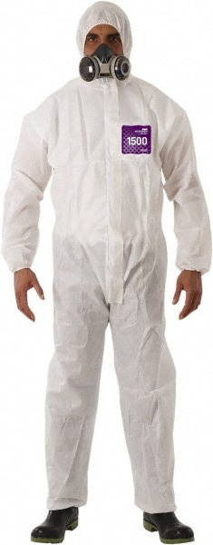 Series 68-1500 Disposable Coveralls: Size 5X-Large, 1.47 oz, SMS, Zipper Closure