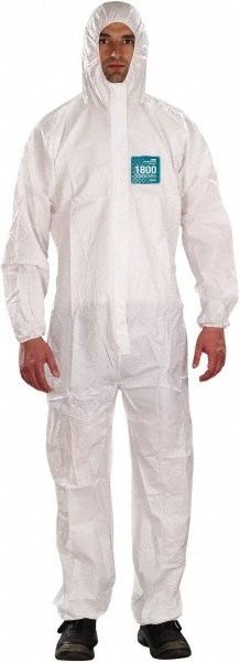 Series 68-1800 Non-Disposable Rain & Chemical-Resistant Coverall: White, Film Laminate