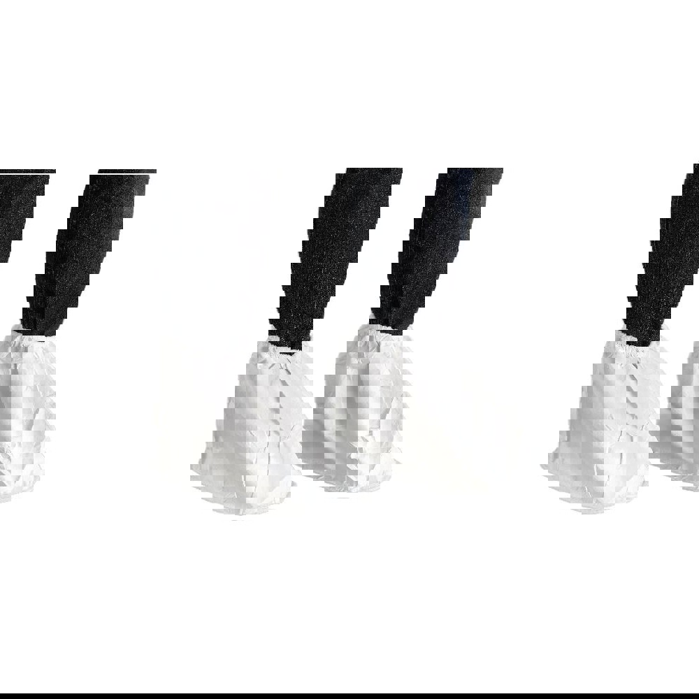 Boot Cover: Size 8-12, Chemical-Resistant, Microporous Polyethylene Laminate Non-Woven, White