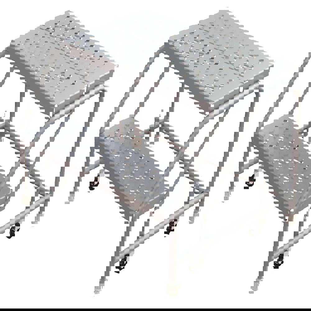 2-Step Aluminum Step Ladder: 350 lb Capacity, 1'8