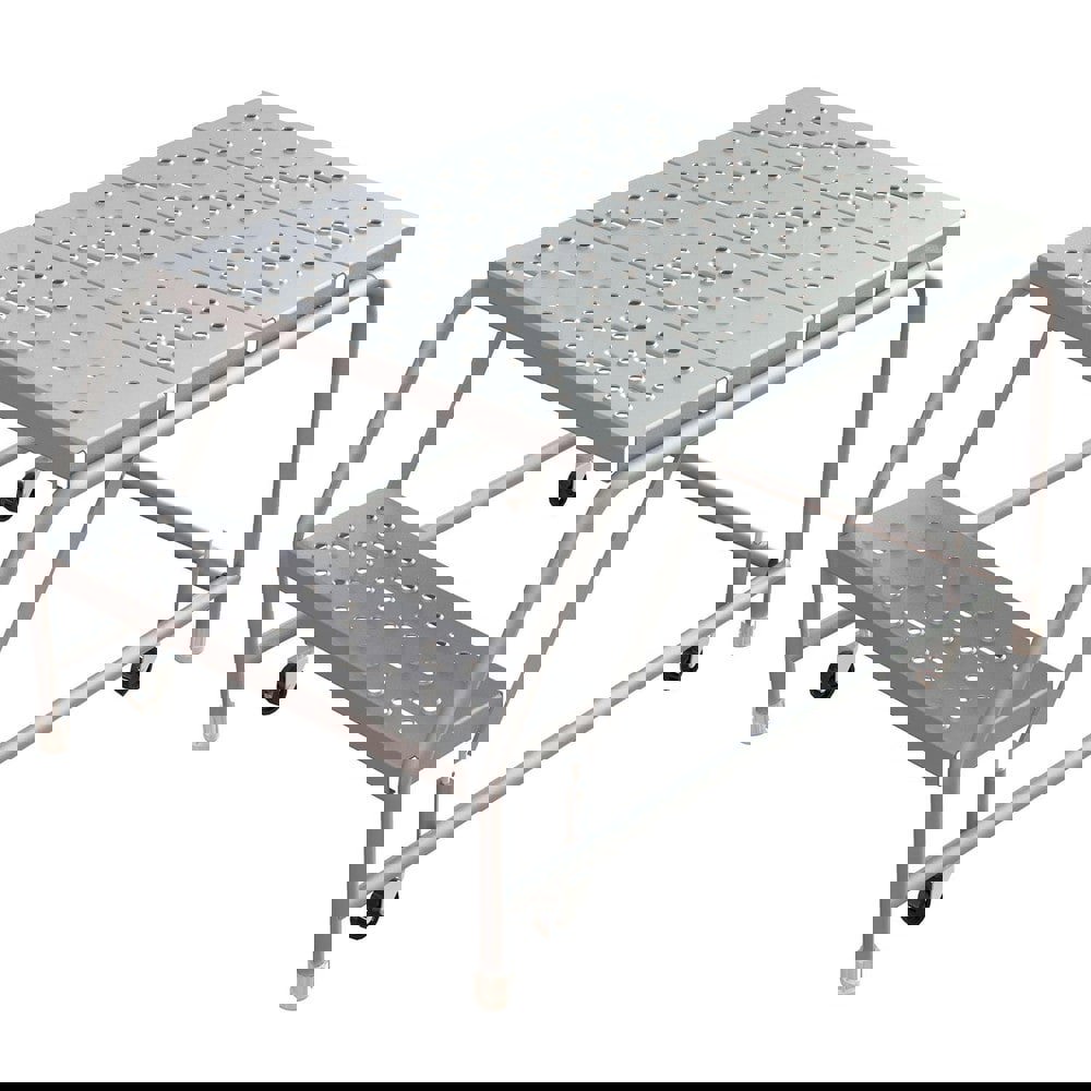 2-Step Aluminum Step Ladder: 350 lb Capacity, 1'8