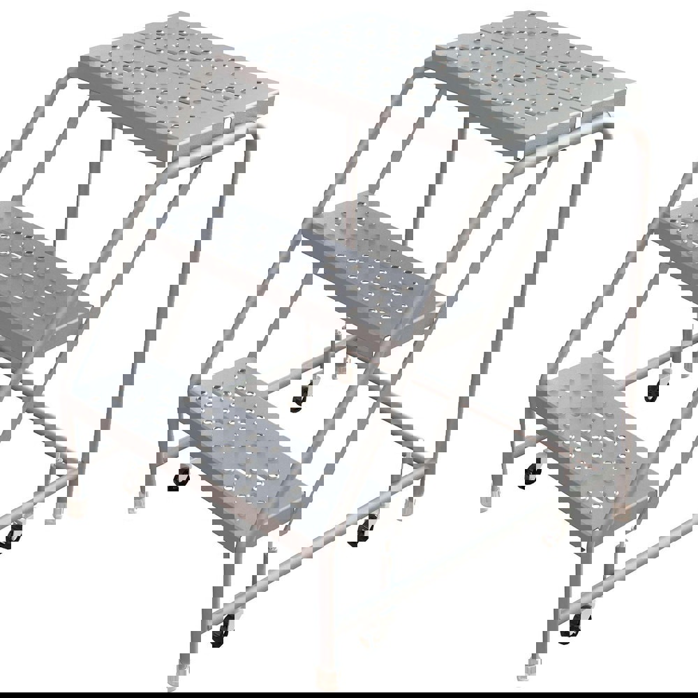 3-Step Aluminum Step Ladder: 350 lb Capacity, 2'6