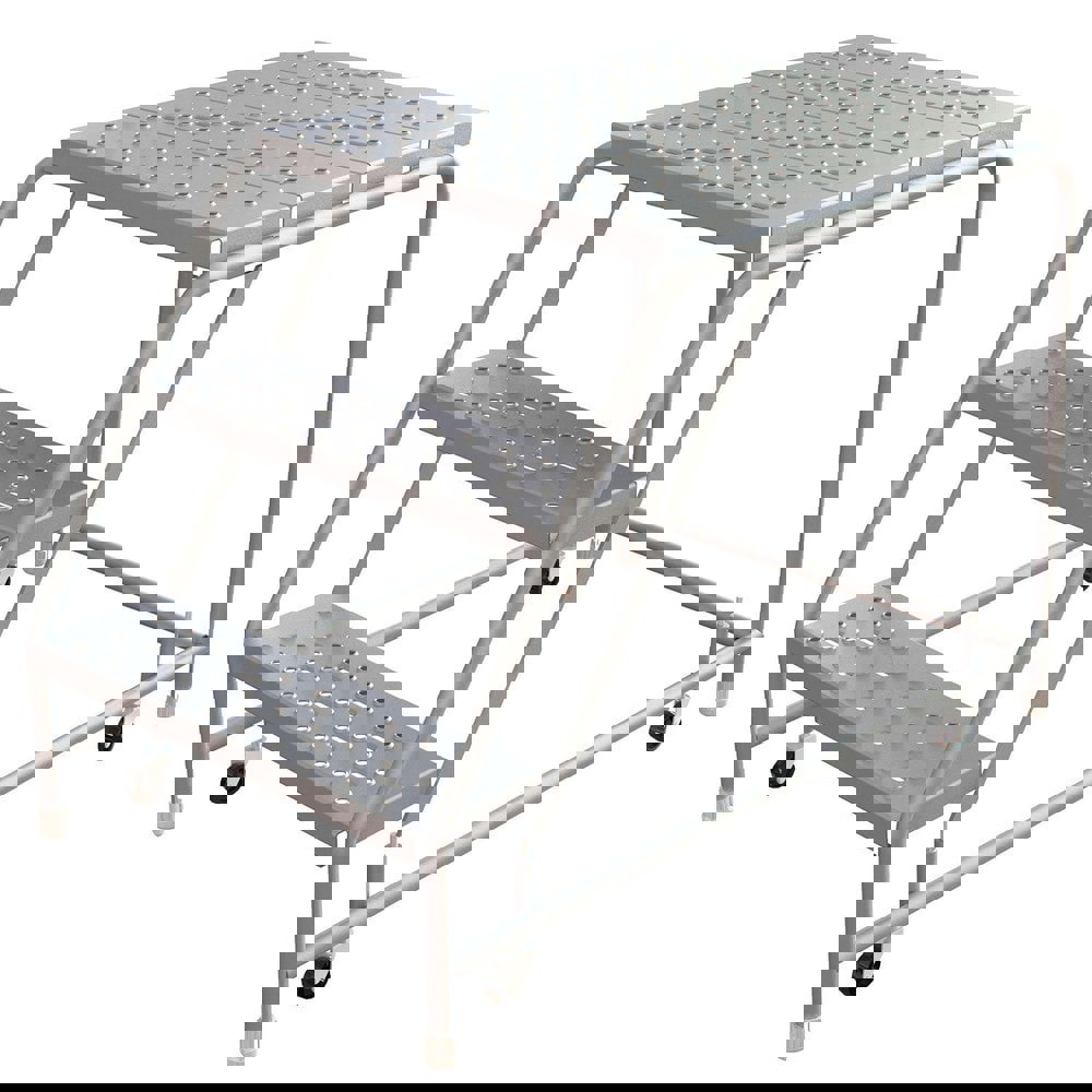 3-Step Aluminum Step Ladder: 350 lb Capacity, 2'6