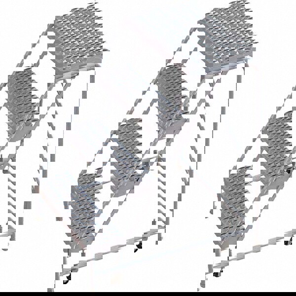 Aluminum Rolling Ladder: 4 Step