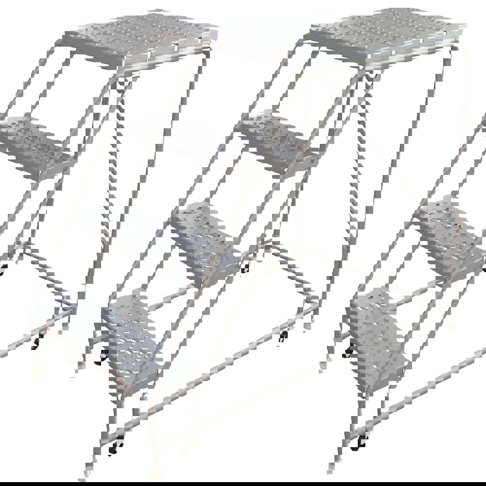 4-Step Aluminum Step Ladder: 350 lb Capacity, 3' 4