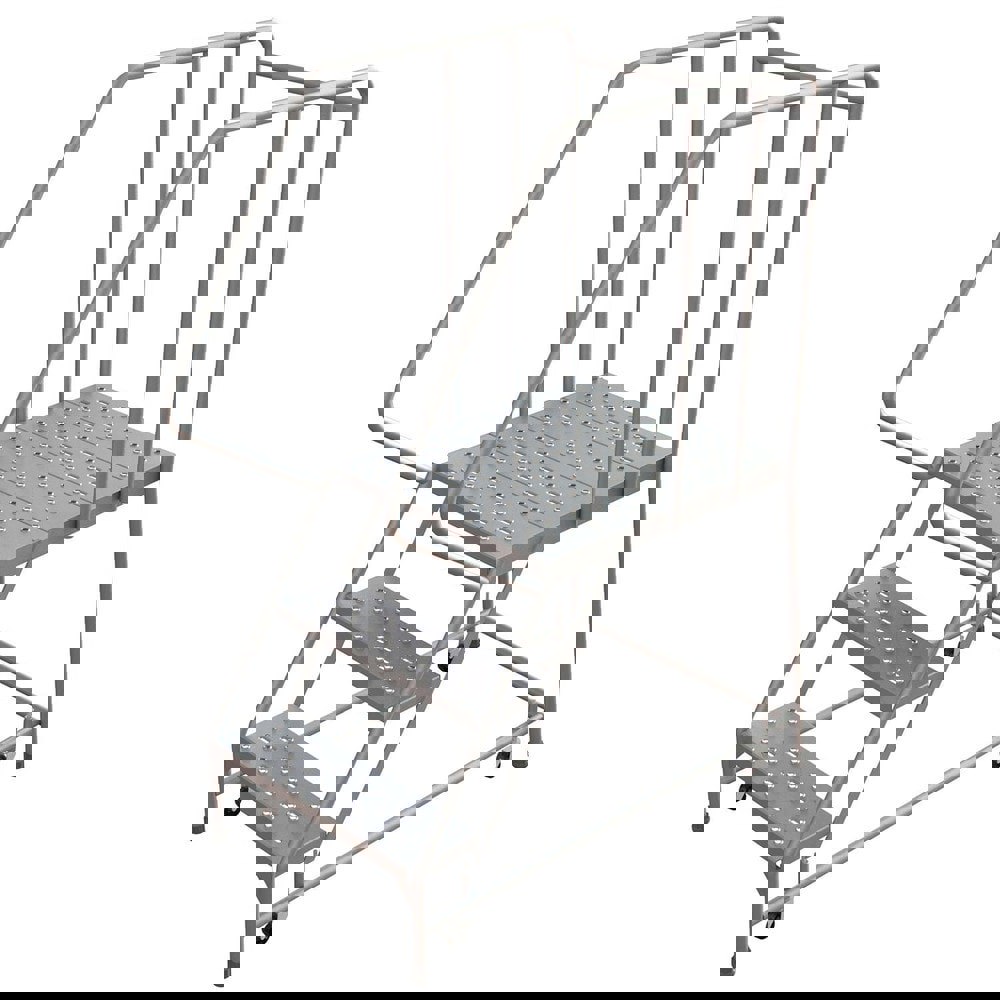 3-Step Aluminum Step Ladder: 350 lb Capacity, 5'2