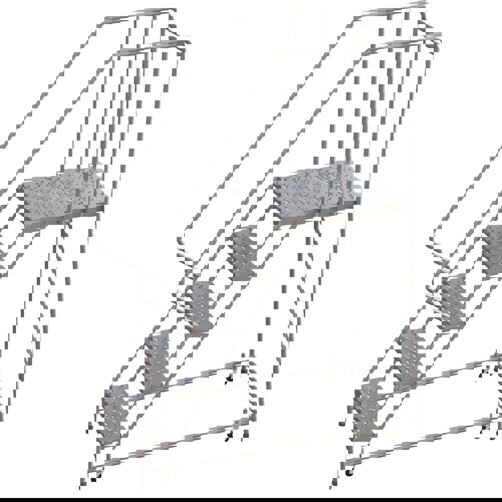 5-Step Aluminum Step Ladder: 350 lb Capacity, 6' 10