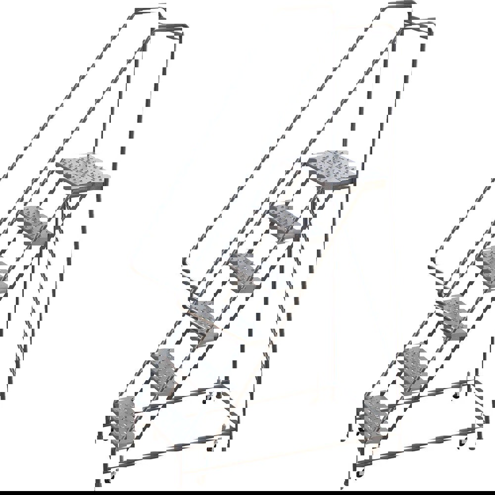 6-Step Aluminum Step Ladder: 350 lb Capacity, 7'6
