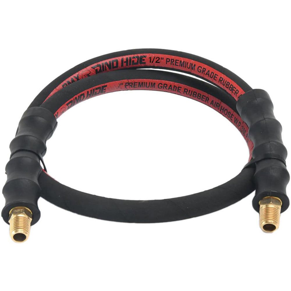 Air & Multi-Purpose Hose; Hose Type: Lead-in Whip Hose ; Length Ft. (Feet): 3 ; Type: Rubber Air Hose ; Color: Black; Red ; Material: Rubber ; Inside Diameter (Inch): 1/2