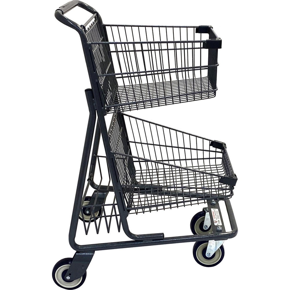 Carts; Cart Type: Shopping Cart ; Caster Type: (2) Swivel; 2 Fixed, 2 Swivel; 2 Rigid; 2 Rigid, 2 Swivel; 2 Stationary, 2 Swivel; 2 Swivel; 2 Swivel/2 Rigid ; Caster Material: Polypropylene; Poly/Polyurethane ; Material: Metal ; Length (Inch): 26-3/10