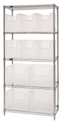 10 Bin Giant Stack Container with Wire Shelving