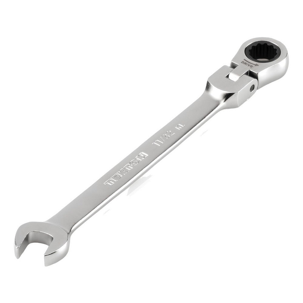 Combination Wrenches; Size (Inch): 11/32 ; Finish: Satin Chrome ; Head Type: Flexible; Combination ; Handle Type: Straight ; Material: Steel ; Non-sparking: No