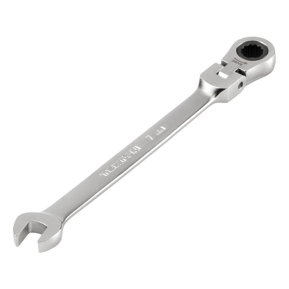 Combination Wrenches; Size (mm): 7 ; Finish: Satin Chrome ; Head Type: Flexible; Combination ; Handle Type: Straight ; Material: Steel ; Non-sparking: No