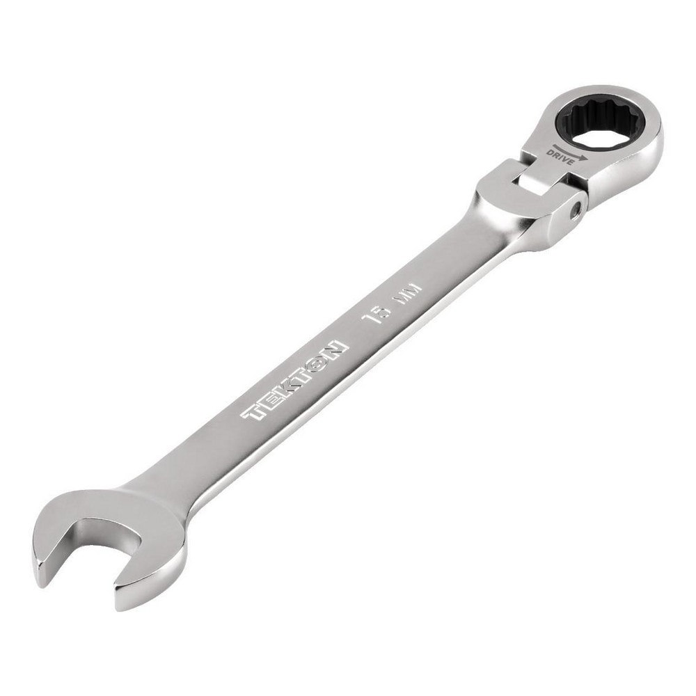 Combination Wrenches; Size (mm): 15 ; Finish: Satin Chrome ; Head Type: Flexible; Combination ; Handle Type: Straight ; Material: Steel ; Non-sparking: No