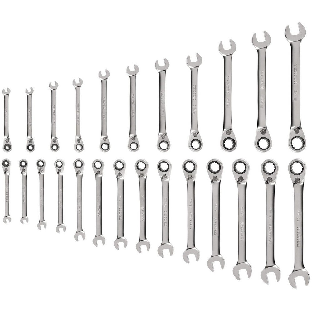 Wrench Sets; System Of Measurement: Inch & Metric ; Container Type: None ; Wrench Size: 1/4 - 3/4 in; 6 - 19 mm ; Material: Steel ; Non-sparking: No ; Corrosion-resistant: Yes