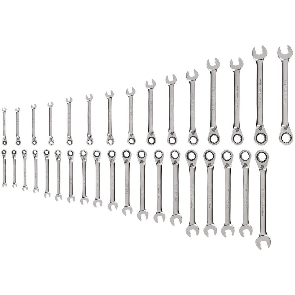 Wrench Sets; System Of Measurement: Inch & Metric ; Container Type: None ; Wrench Size: 1/4 - 1 in; 6 - 24 mm ; Material: Steel ; Non-sparking: No ; Corrosion-resistant: Yes