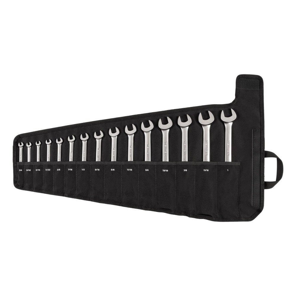 Wrench Sets; System Of Measurement: Inch ; Container Type: Roll-Up Pouch ; Wrench Size: 1/4 in - 1 in ; Material: Steel ; Non-sparking: No ; Corrosion-resistant: Yes