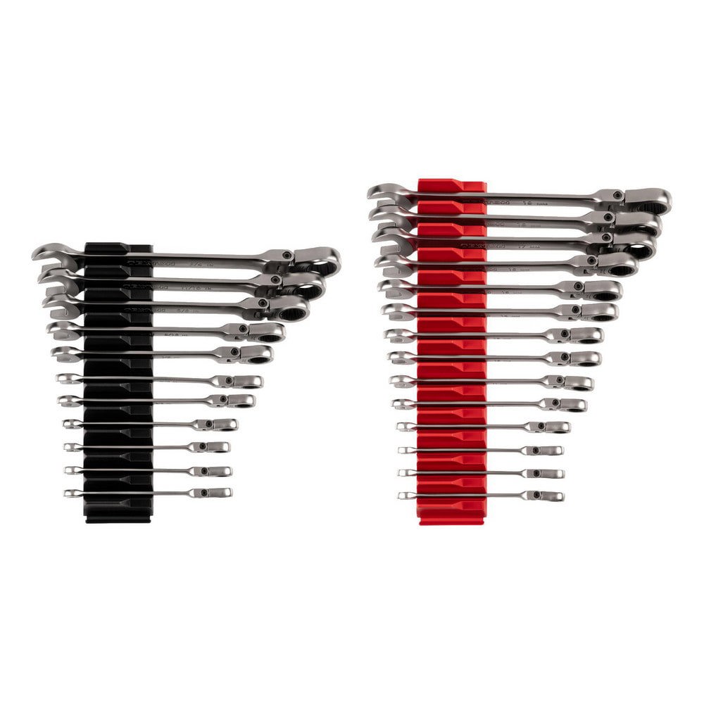 Wrench Sets; System Of Measurement: Inch & Metric ; Container Type: Plastic Holder ; Wrench Size: 1/4 - 3/4 in; 6 - 19 mm ; Material: Steel ; Non-sparking: No ; Corrosion-resistant: Yes