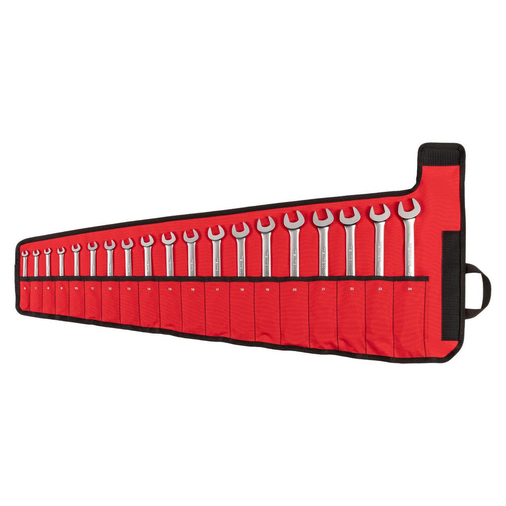 Wrench Sets; System Of Measurement: Metric ; Container Type: Roll-Up Pouch ; Wrench Size: 6 mm - 24 mm ; Material: Steel ; Non-sparking: No ; Corrosion-resistant: Yes