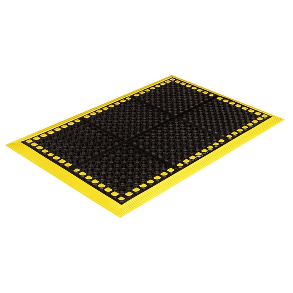 Anti-Fatigue Mat: 5' Long, 3' Wide, 7/8 Thick, Rubber, Beveled Edges