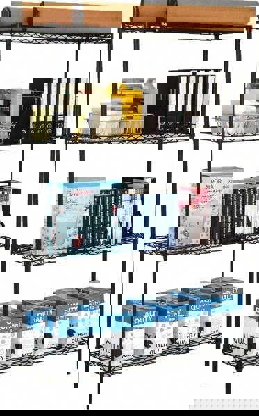 Wire Shelving: 4 Shelves