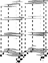 600 Lb Capacity 4-Shelf Wire Stem Caster Truck