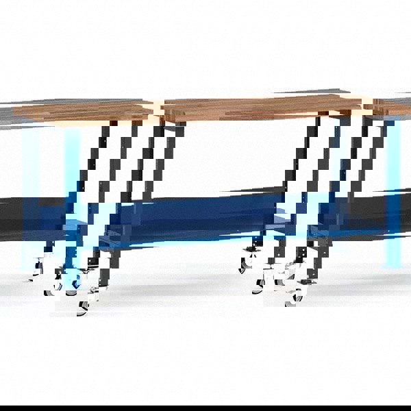 Mobile Work Benches; Bench Type: Mobile Workbench ; Leg Style: Fixed ; Height (Inch): 34 ; Color: Avalanche Blue ; Work Bench Material: Painted Steel ; Top Material: Laminated Maple Wood