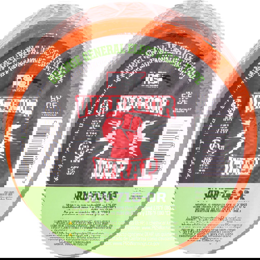 Electrical Tape; Tape Material: Vinyl ; Width (Inch): 3/4 ; Thickness (mil): 7.0000 ; Color: Orange ; Series: General Use ; Series Part Number: WW-716-OR
