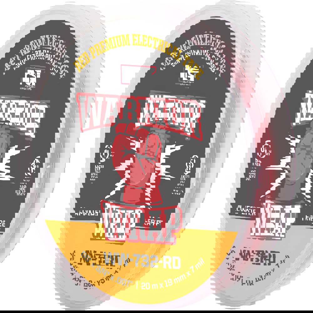 Electrical Tape; Tape Material: Vinyl ; Width (Inch): 3/4 ; Thickness (mil): 7.0000 ; Color: Red ; Series: Professional + ; Series Part Number: WW-732-RD