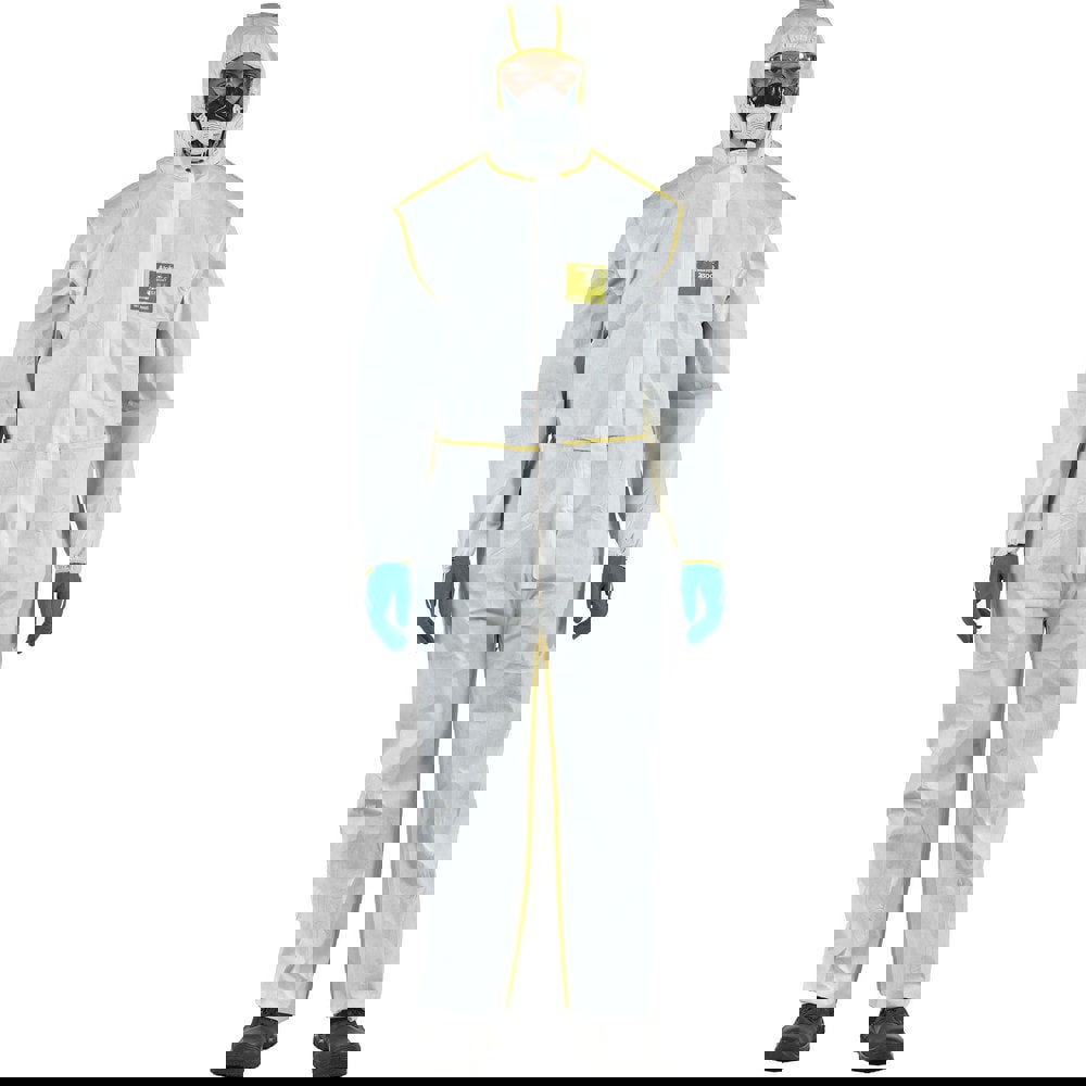 Disposable & Chemical Resistant Coveralls; Garment Style: Coveralls ; Size: 4X-Large ; Material: Microporous Polyethylene Laminate Non-Woven; Polypropylene Non-Woven ; Closure Type: 2-Way Zipper with Storm Flap ; Number Of Pockets: 0.000