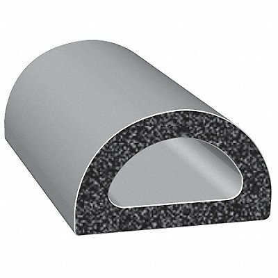 0.61 Inch Thick x 0.61 Wide x 500 Ft. Long, EPDM Rubber D Section Seal with Acrylic