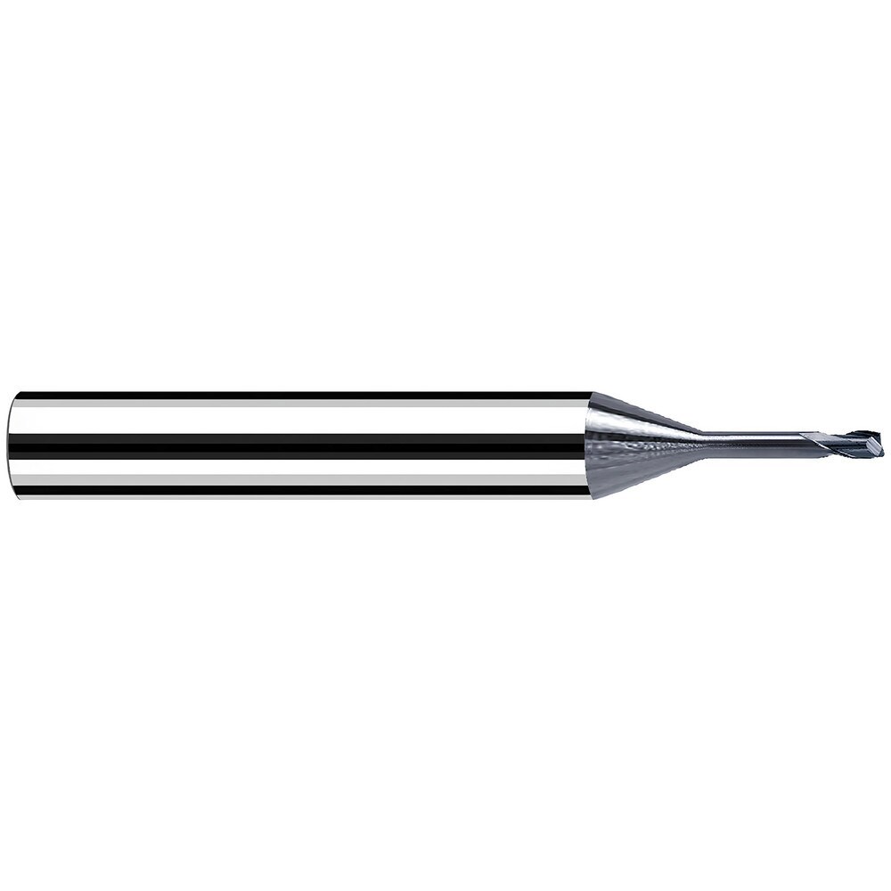 Corner Radius End Mill: 0.5 mm Dia, 0.50 mm LOC, 25 deg Helix, TiAlN & AlCrN Coated, Corner Radius End, Centercutting Series MicroX
