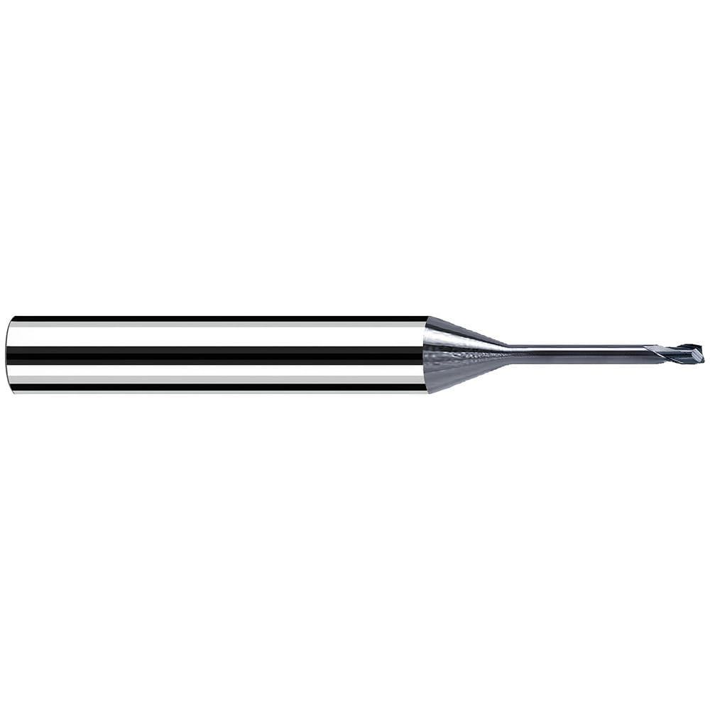 Corner Radius End Mill: 1 mm Dia, 1.00 mm LOC, 25 deg Helix, TiAlN & AlCrN Coated, Corner Radius End, Centercutting Series MicroX