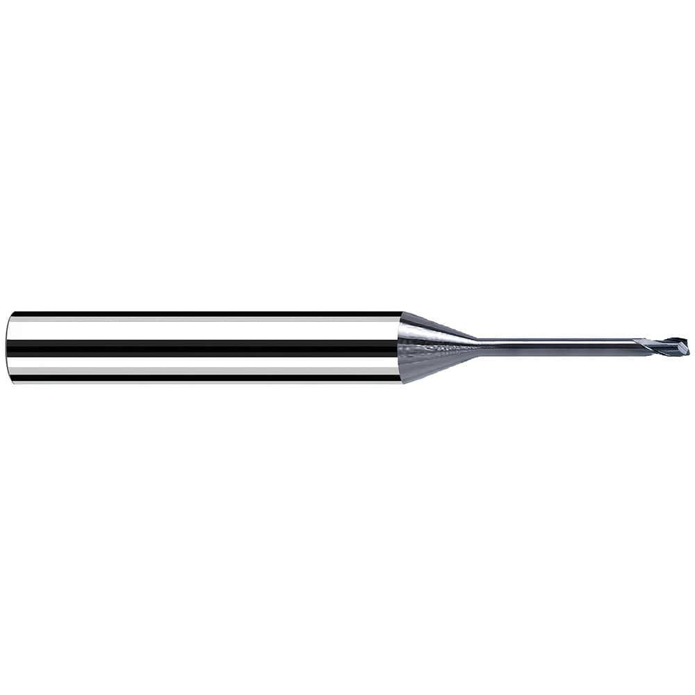 Corner Radius End Mill: 0.8 mm Dia, 0.80 mm LOC, 25 deg Helix, TiAlN & AlCrN Coated, Corner Radius End, Centercutting Series MicroX