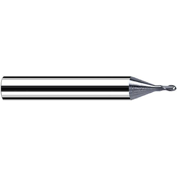 Ball End Mill: 2.30 mm Dia, 2.30 mm LOC, 2 Flute, Solid Carbide