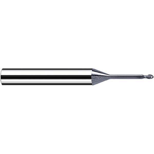Ball End Mill: 3.00 mm Dia, 3.00 mm LOC, 2 Flute, Solid Carbide