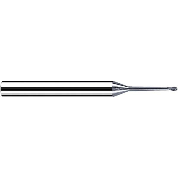 Ball End Mill: 3.00 mm Dia, 2.40 mm LOC, 2 Flute, Solid Carbide