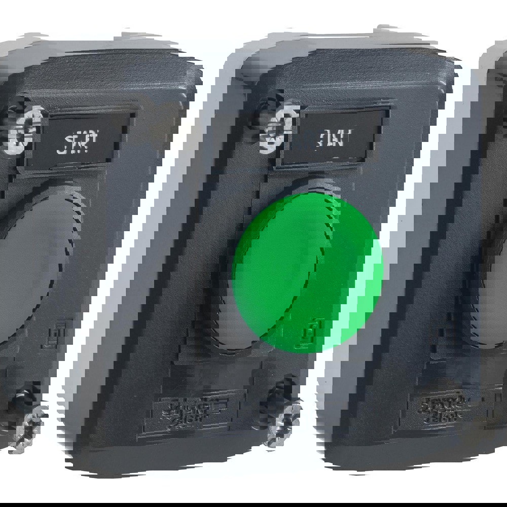 Pushbutton Control Stations; Control Station Type: Control Station ; Number of Operators: 1 ; Legend Markings: Start ; Switch Action: Spring Return ; Contact Configuration: NO ; Operator Type: Flush Push Button