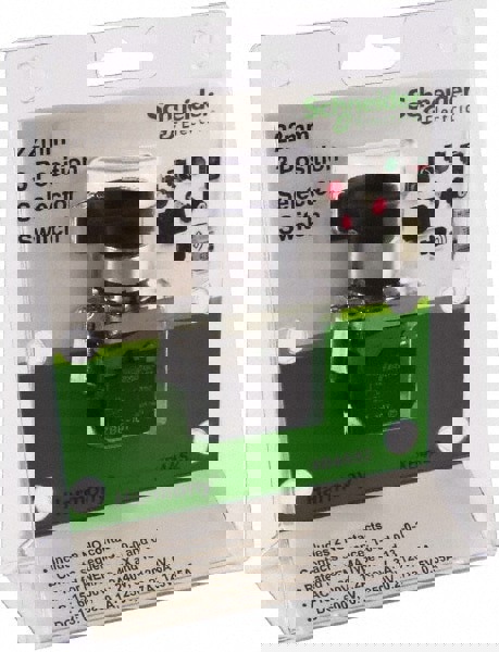 Selector Switch with Contact Blocks: 3 Positions, Maintained (MA), Black Lever