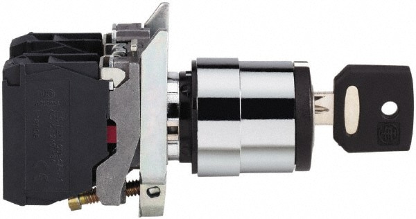 Selector Switch Only: 3 Positions, Maintained (MA), Black Key