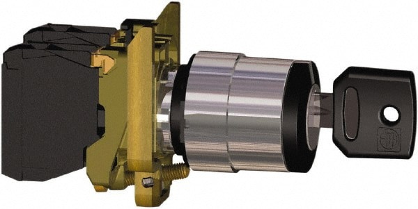 Selector Switch Only: 2 Positions, Momentary (MO), Black Key