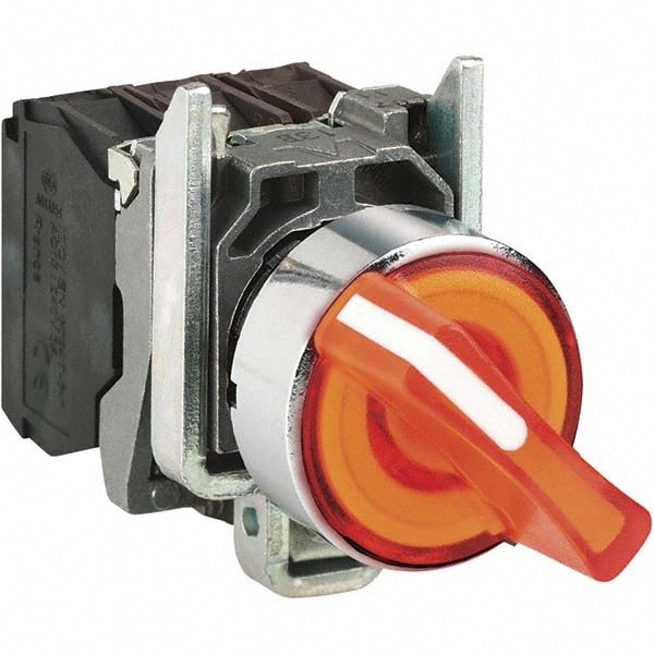 Selector Switch with Contact Blocks: 2 Positions, Maintained (MA), Handle