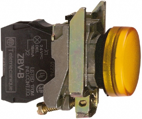 24 VAC/VDC Orange Lens LED Indicating Light