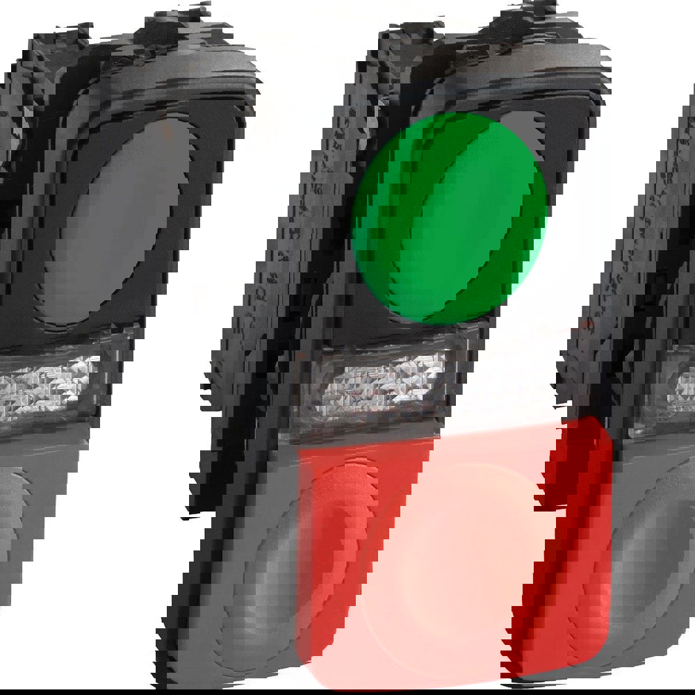 Pushbutton Switches; Mounting Hole Diameter (mm): 22.00 ; Switch Type: Push-Button Switches with Pilot Light ; Terminal Type: Screw Clamp ; Amperage: 10 ; Voltage: 120V ; Operator Illumination: Illuminated