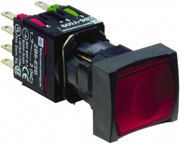 Push-Button Switch: 16 mm Mounting Hole Dia, Momentary (MO)