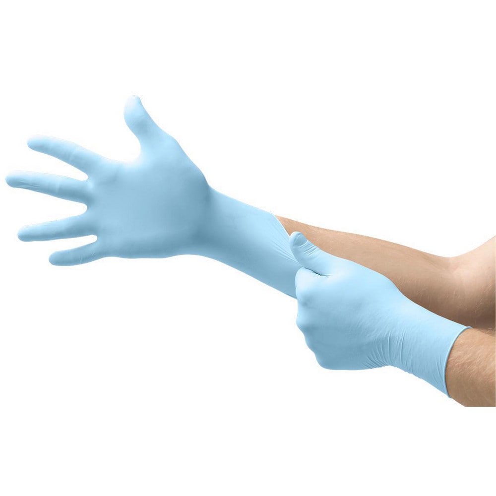 Series Microflex Xceed Disposable Gloves: Size Small, 2.8 mil, Uncoated-Coated Nitrile, Industrial Grade, Unpowdered